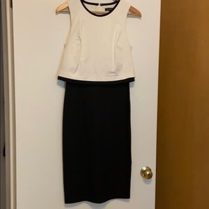 Double layer black and white dress